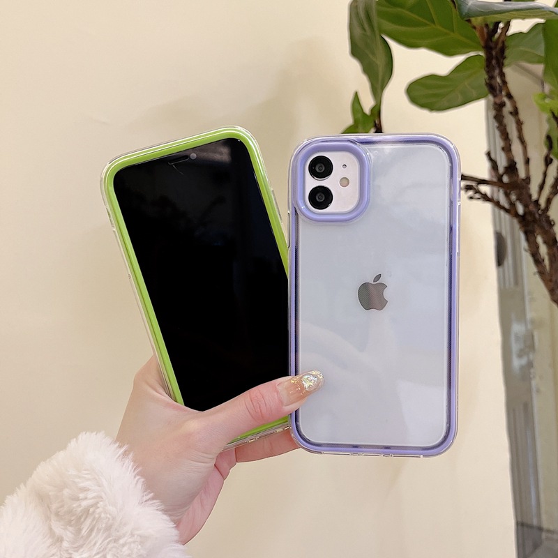 3in1 Hard Case Pelindung Lensa Warna Permen Untuk IPhone 6 6S Plus 7 8 Plus X XR XS Max 11 Pro Max SE 12 13 Pro Max