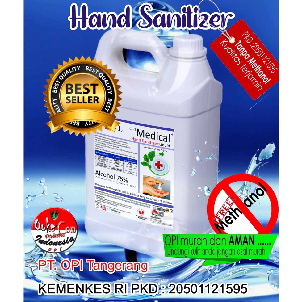 Hand sanitizer 5 liter 100ml , 500ml , 1 Liter varian Cair atau Spray varian berat tidak Lengket ditangan isi ulang Alkohol 70%-75% (KEMENKES) tersedia varian wangi juga yang bisa dipilih semua anti bakterial