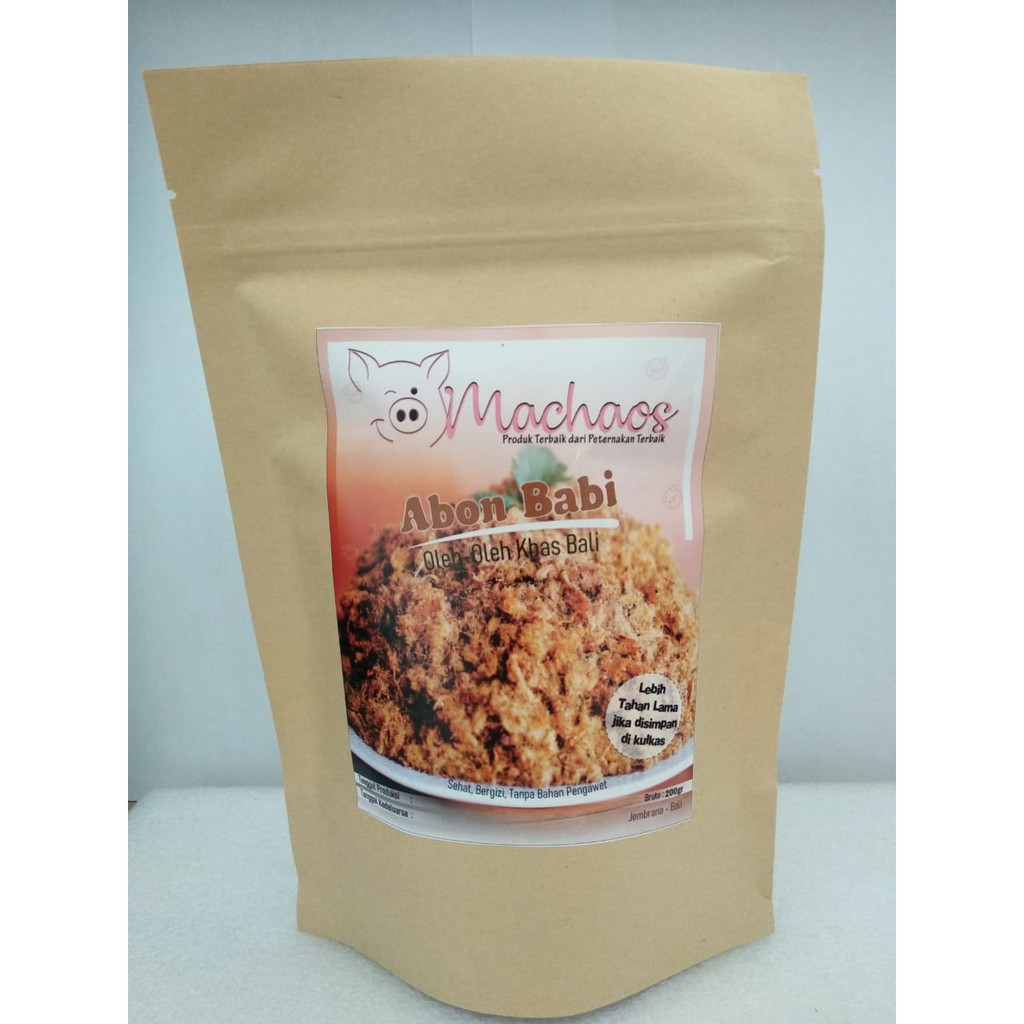 

Abon Babi Machaos Premium Pork Floss Khas Bali 100% Daging Tanpa Bahan Pengawet 200 gram