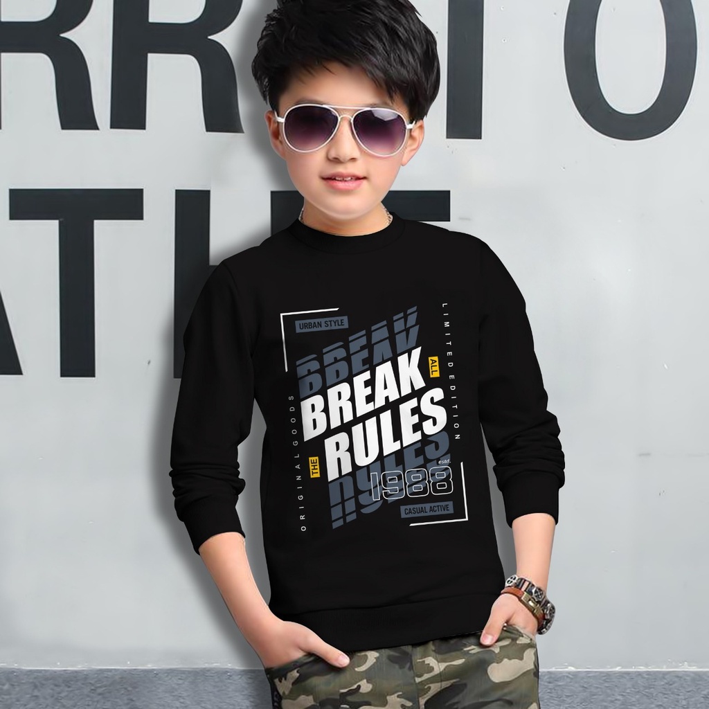 Switer Break Rules Terbaru / Sweater Anak Laki-laki /  Sweeter Gaming Bahan Babyterry / FLAVA_STORE