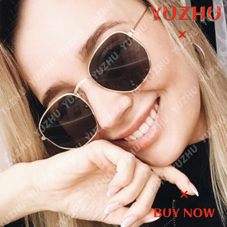 （YUZHU）COD Klasik vintage Square Sunglasses Wanita / pria UV Perlindungan Bingkai Kacamata Gaya Barat