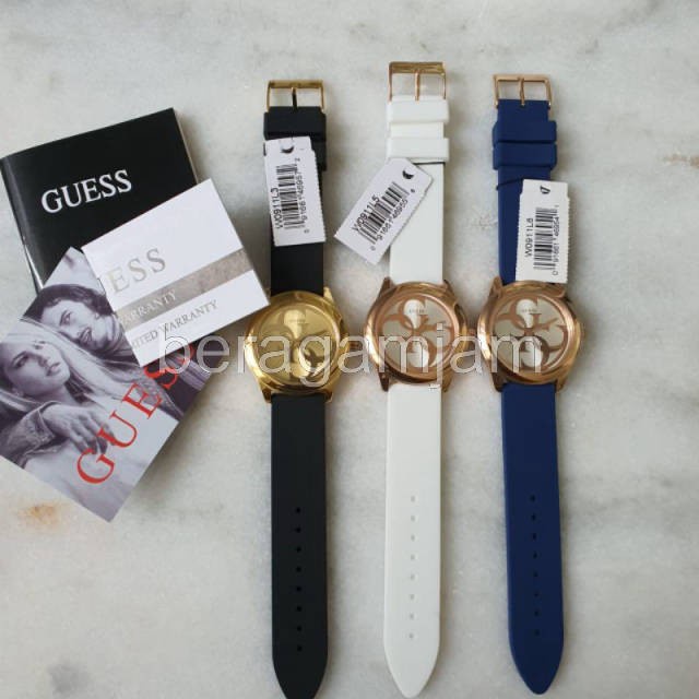 DISKON  JAM TANGAN GUESS FOR WOMAN RUBBER  W0911L3 & W0911L5 & W0911L6