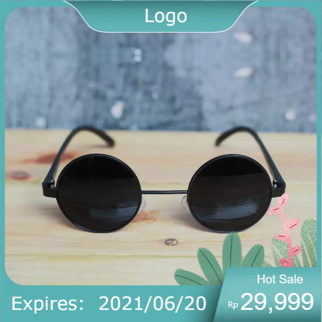 grosir murah meriah/oppung store/ Kacamata Bulat Rostok Lensa Kaca - Kacamata Bundar Full Hitam Untu