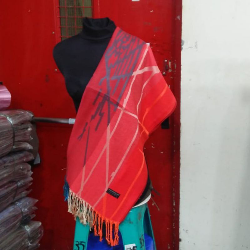 syal Cashmere garis zigzag| Motif | Selendang | Scarf | Syal | Shawl | Pasmina