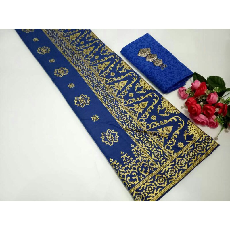Kain batik prada biru 9teng batik sumatra sumatera