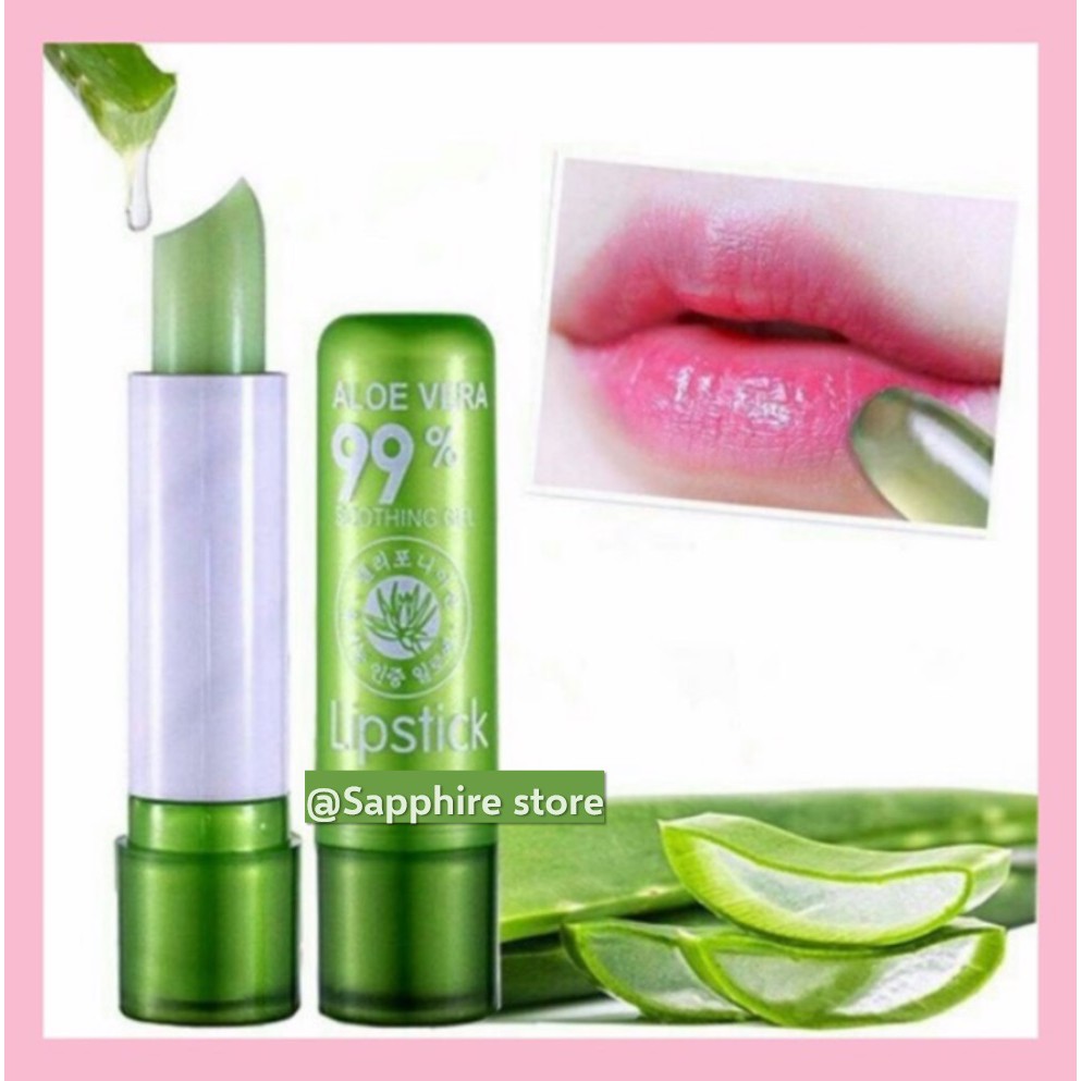 Pelembab bibir Lipbalm Lip Balm Lipstik aloevera 99% Memperbaiki tekstur bibir pecah-pecah tahan air