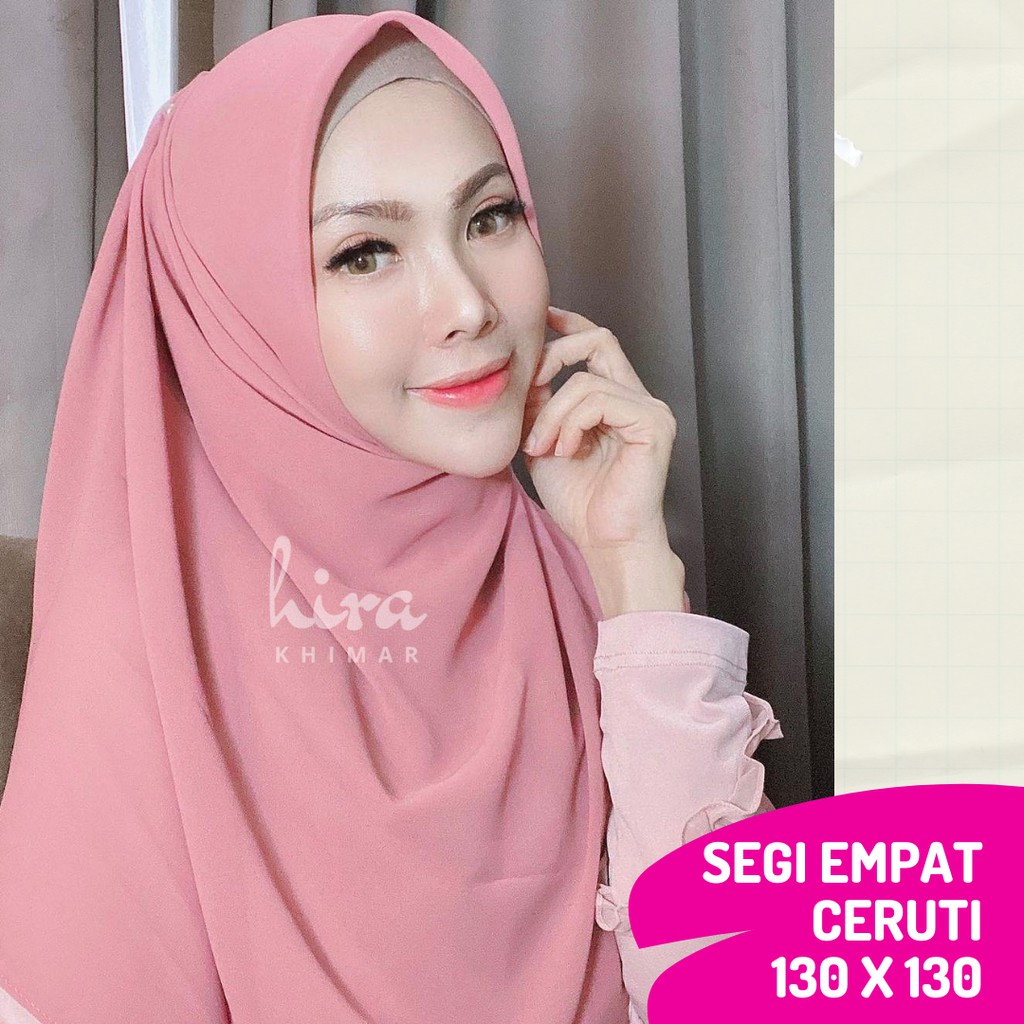 Kerudung Hijab Segi Empat Polos Syari Ceruti