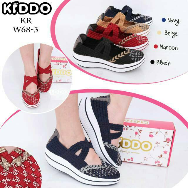 Sepatu Rajut KIDDO W68-3 WEDGES ORIGINAL