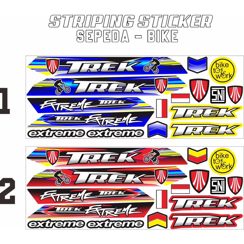 STIKER/STRIPING VARIASI SEPEDAH-BIKA VARIASI DUA MOTIF TERBARU VARIASI SIMPLE TREX VARIASI