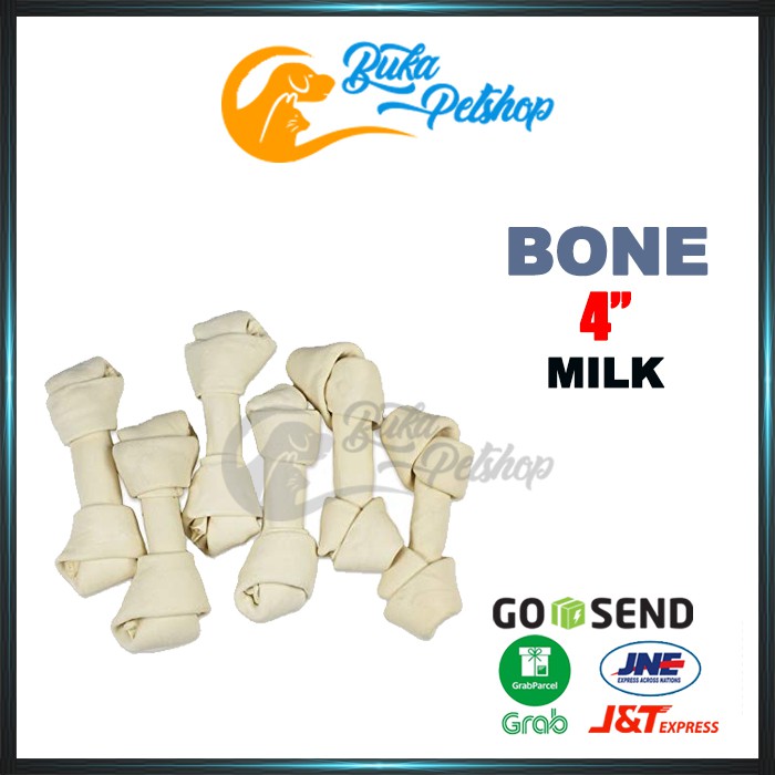 Tulang Anjing Knotted Bone 4.5&quot; Milk Ecer