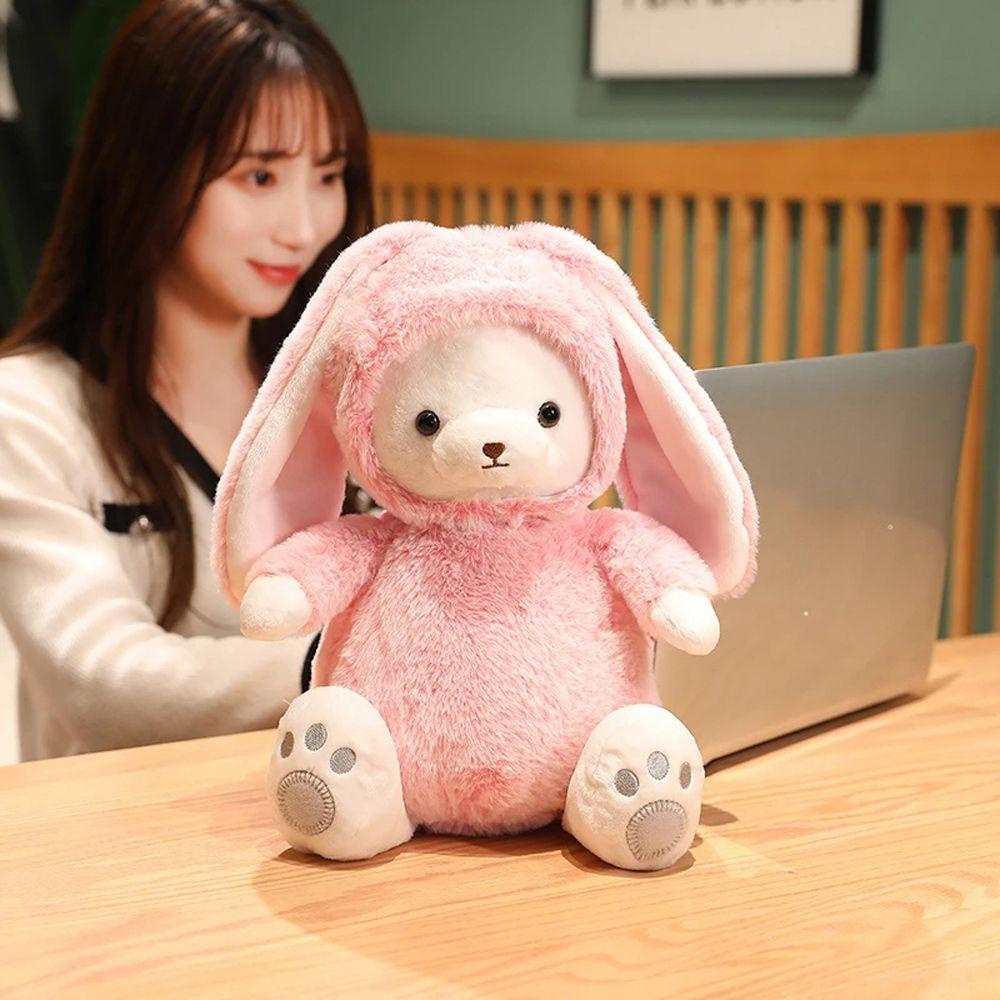 Lanfy Transform Bear Rabbit Plush Toy Mainan Anak Kawaii Boneka Hewan Dekorasi Rumah Boneka Kartun Mainan Lembut Bear Rabbit Boneka Mainan