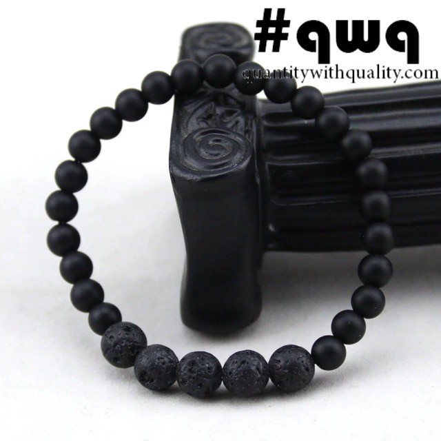 gelang customblack lava stone diffuser therapy peredaran darah sehat - blackstone aksesoris craft