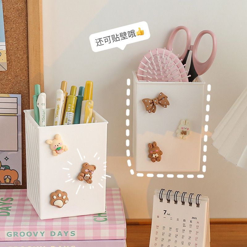 [littlecrab] Tempat Pensil Box Penyimpanan Pena Alat Tulis White Stationary Kit Kotak Putih Aesthetic Berkualitas Desk Decoration DIY Lucu Unik