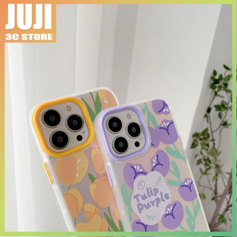 Case Pelindung Pola Tulip Warna Permen Untuk iphone 11 12 13 promax x xs xr xsmax 7 8 plus