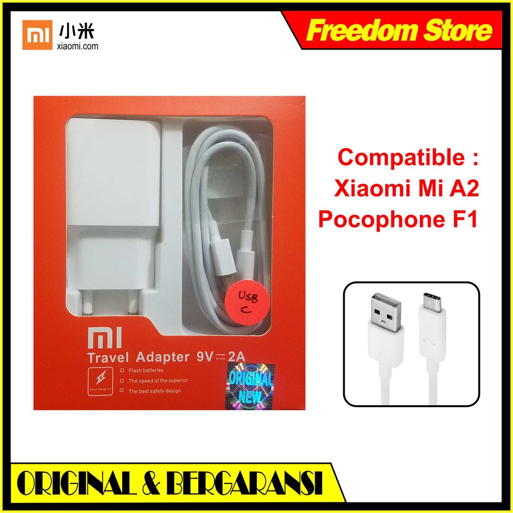 Original Charger Xiaomi Casan Pocophone F1 Mi A2 Fast