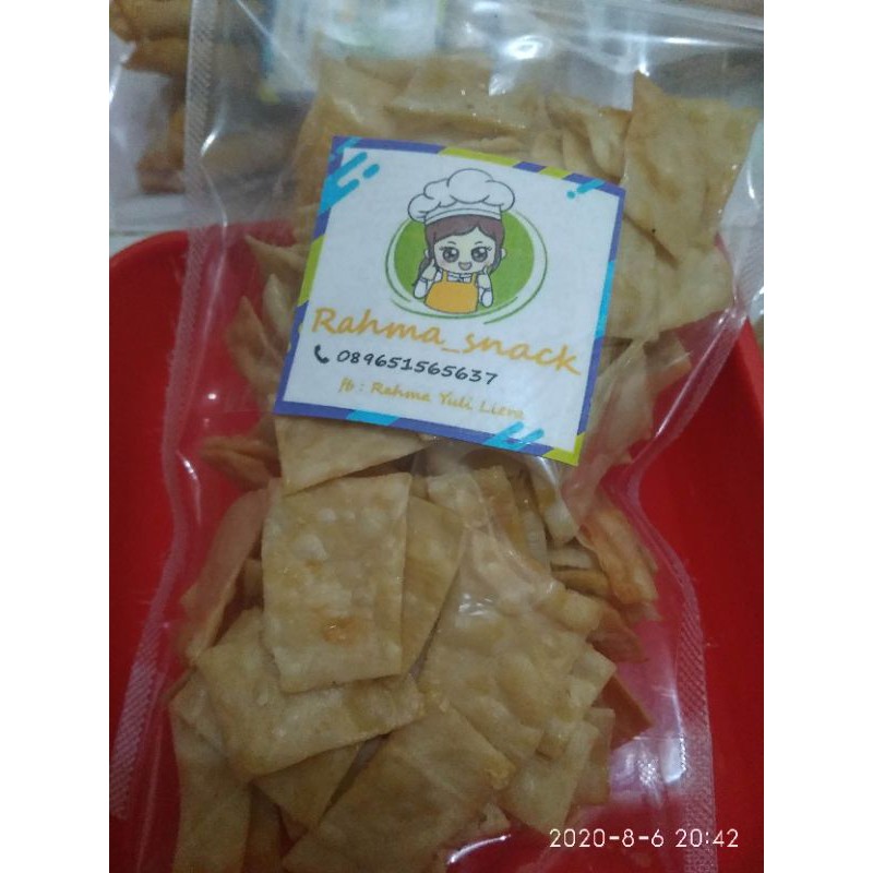 

{ termurah }Keripik pangsit manis /snack/cemilan asik #termurah