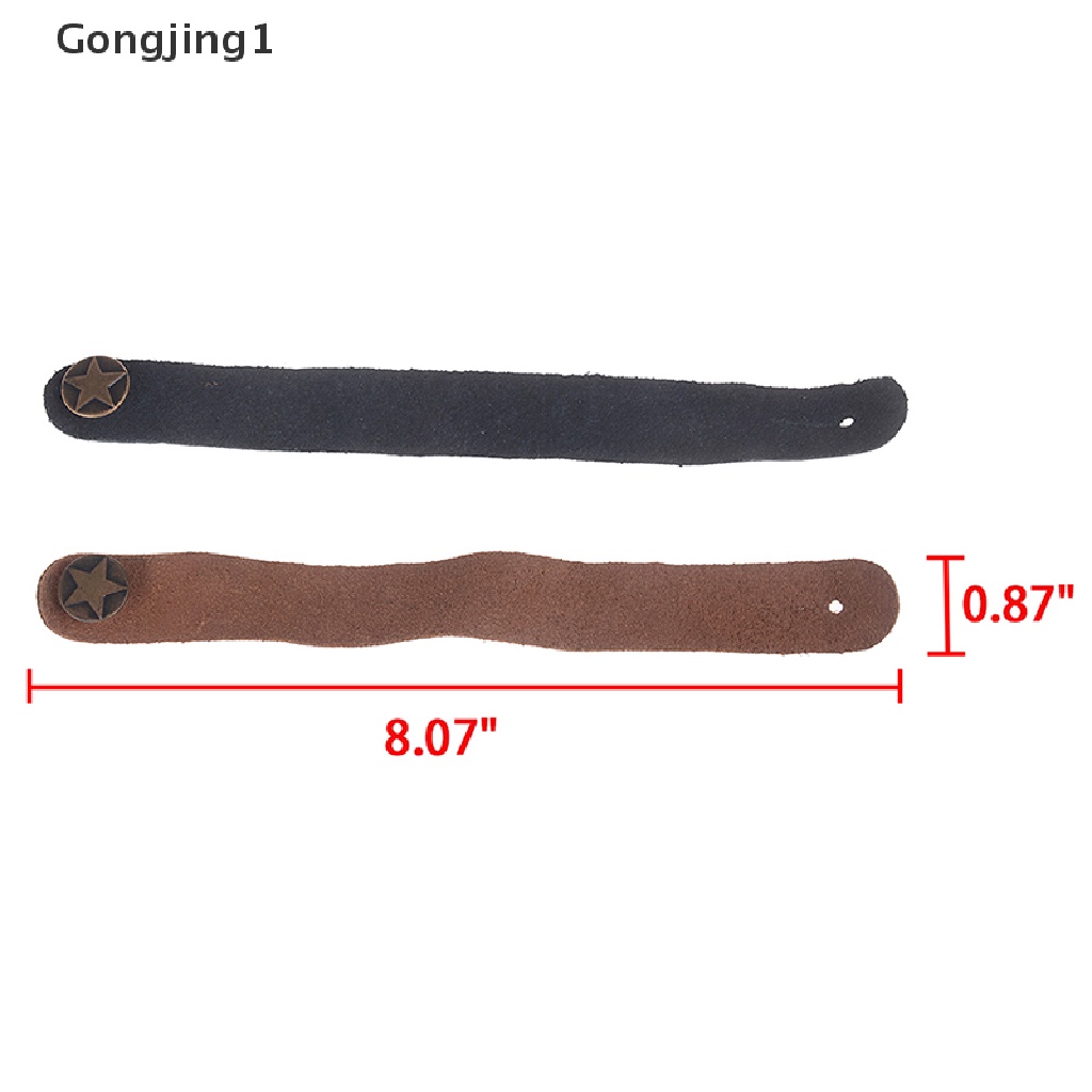 Gongjing1 1pc strap holder Gitar Akustik / Elektrik / bass Bahan Kulit Warna Hitam