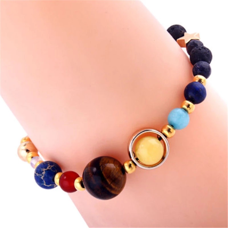 Gelang Tangan Manik-Manik Motif Tata Surya Galaxy Untuk Wanita