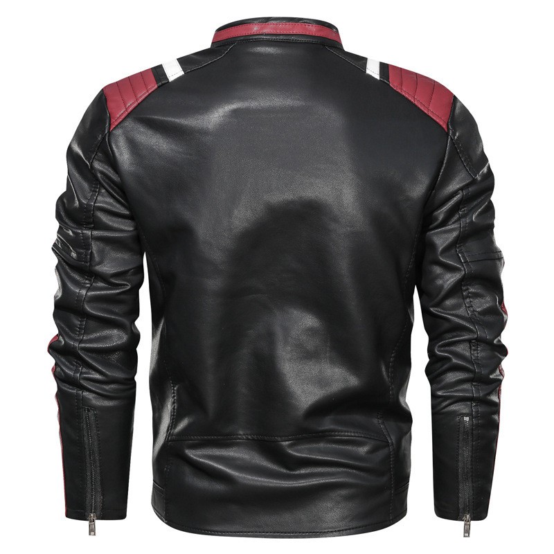 Jaket motor pria semi kulit