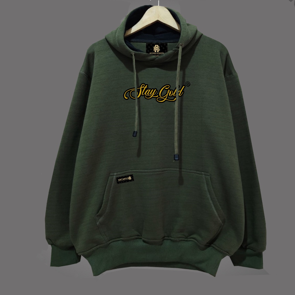 SWEATER HOODIE SIZE JUMBO XXL-XXXL OVER SIZE ANTARES AUTHENTIC-STAYGOLD ARMY