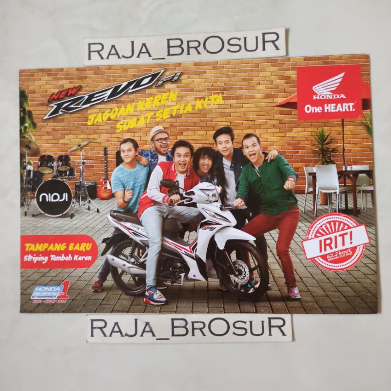 Poster brosur katalog leaflet Honda New Revo FI injeksi 2015