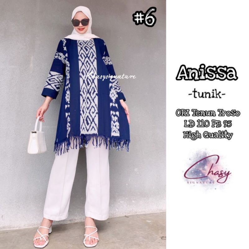 ANISSA TUNIK / TUNIK BATIK BAHAN TENUN TROSO ORI / TUNIK TENUN MOTIF BATIK / BATIK KERJA WANITA