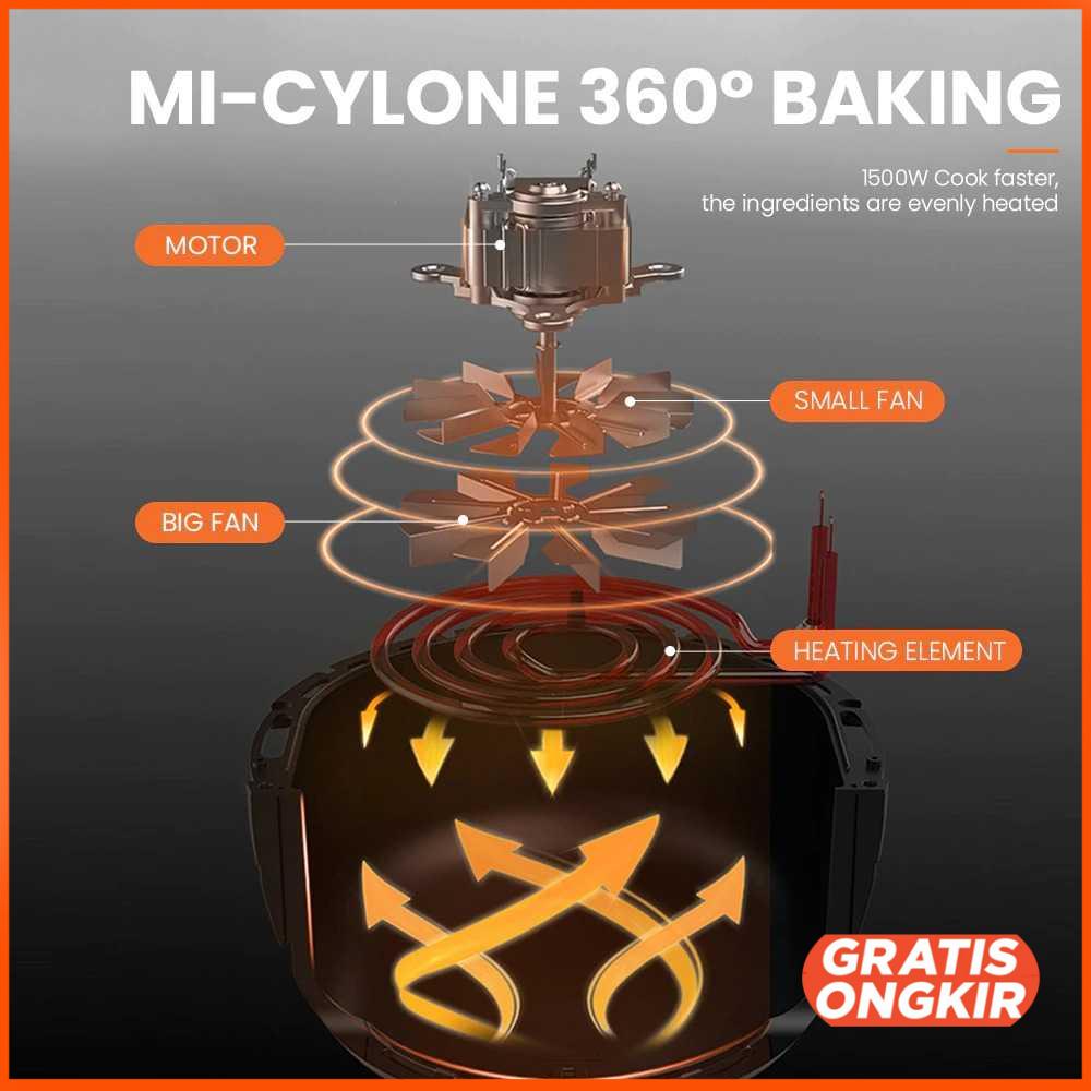 MIUI Air Fryer Mesin Penggoreng Udara 5L Button Version AF-01