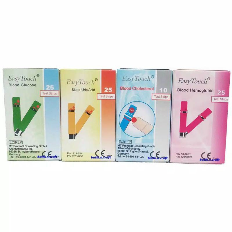 Original (COD +EXPRSS)TERMURAH EASY TOUCH STRIP GULA DARAH,ASAM URAT, KOLESTEROL,HB Exp Baru
