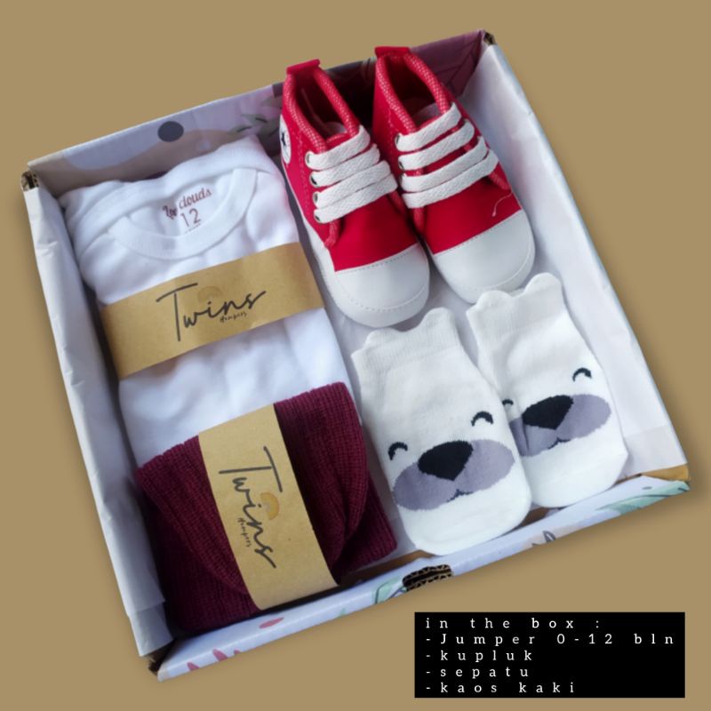 Hampers bayi/ hampers baby newbron / gift box / kado lahiran-Merah 2