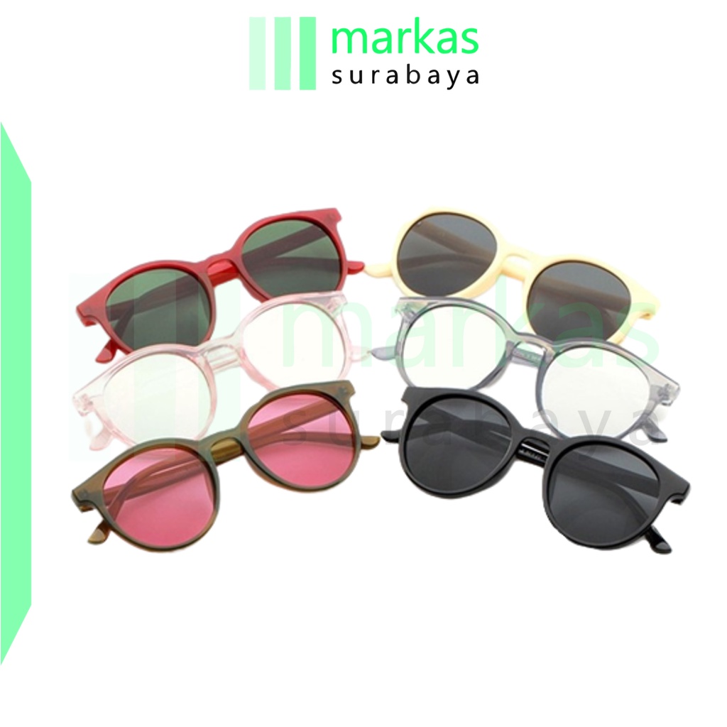 MARKAS K502 Kacamata Bulat Retro Candy Plastik Korean Fashion Wanita