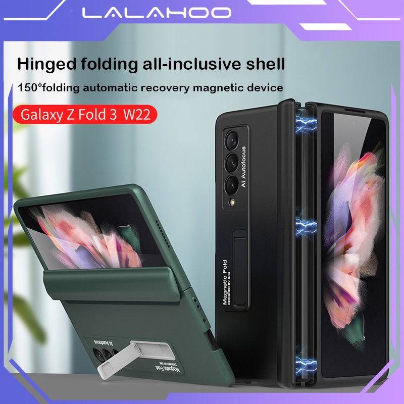 Casing Case Samsung Fold 2 3 5G Cover Samsung Z Fold2 Fold3 5G Hard PC Hinged Folding All-inclusive 360 Degree Full Protection Dengan Lipat Magnetik Untuk Holde