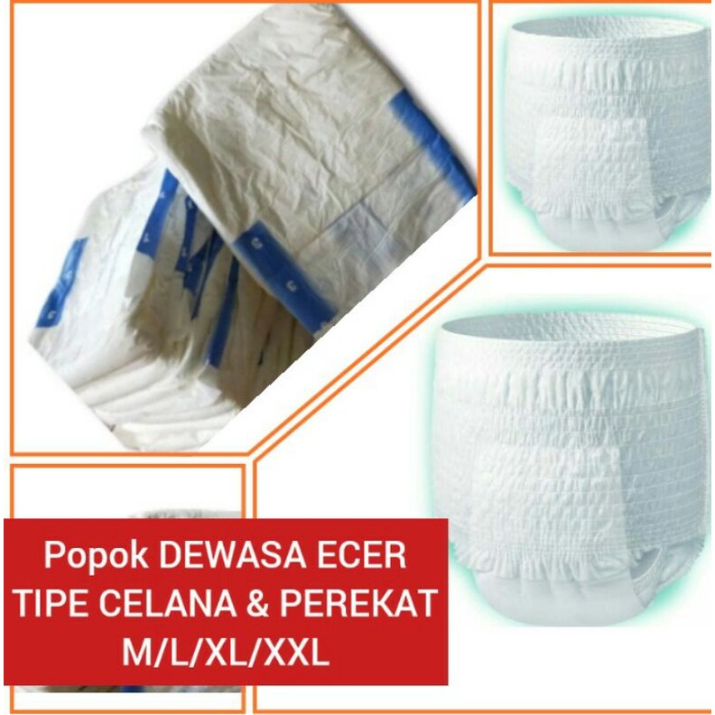 popok dewasa perekat dan celana non kemasan M/L/XL