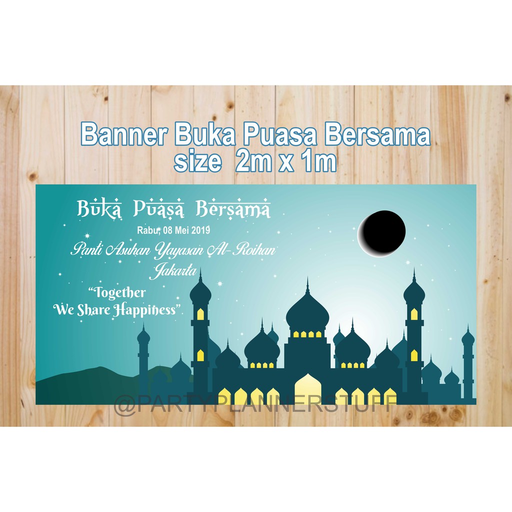 Banner Idul Fitri Eid Mubarak Spanduk Bukber Custom Banner Buka Puasa Bersama Dekor Bukber Custom