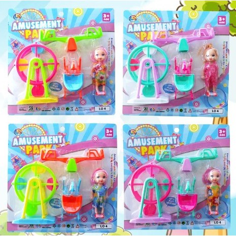 mainan bayi funny bearbiee amusement park / mainan anak edukasi boneka lucu plus ayunan LO4-3