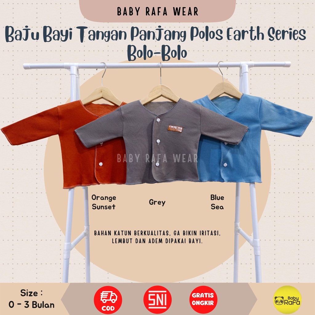 Baju Bayi Tangan Panjang EARTH COLOR SERIES merk SNI Bolo - Bolo