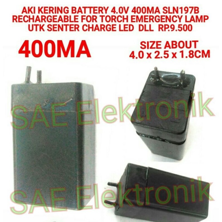 SLN197B AKI KERING 400MA 4V BATTERY LAMPU EMERGENCY AKI SENTER BATTERY