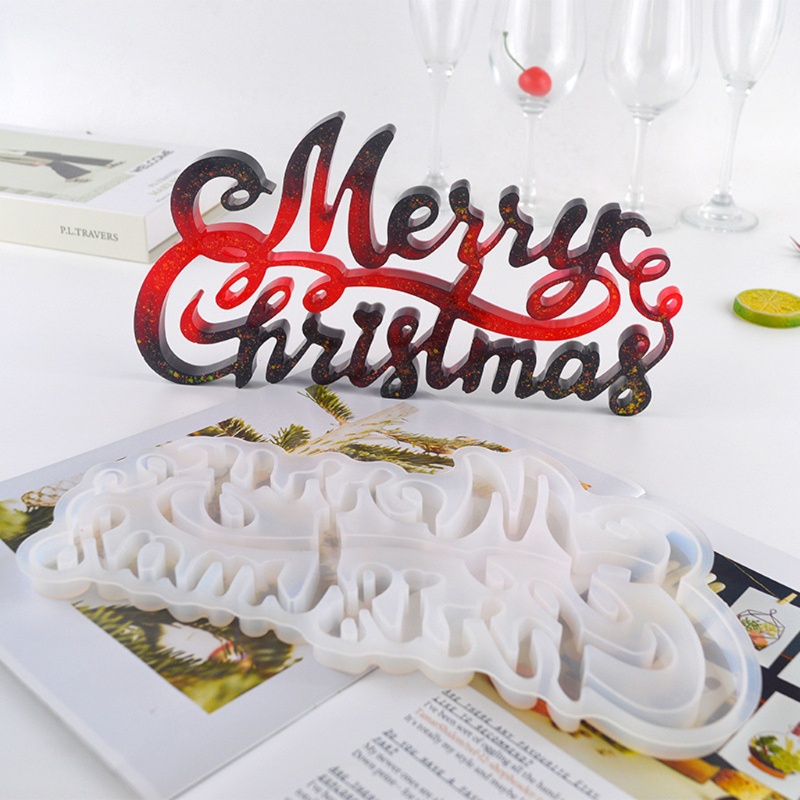 SIY  Merry Christmas Resin Molds Epoxy Casting Molds DIY Table Decor Xmas Gift Molds