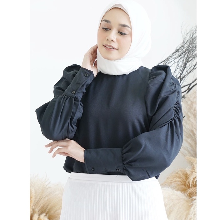 DALE PUFF TOP - Baju Atasan Wanita Lengan Panjang Puff | Blouse Wanita Lengan Balon | Atasan Cewek K