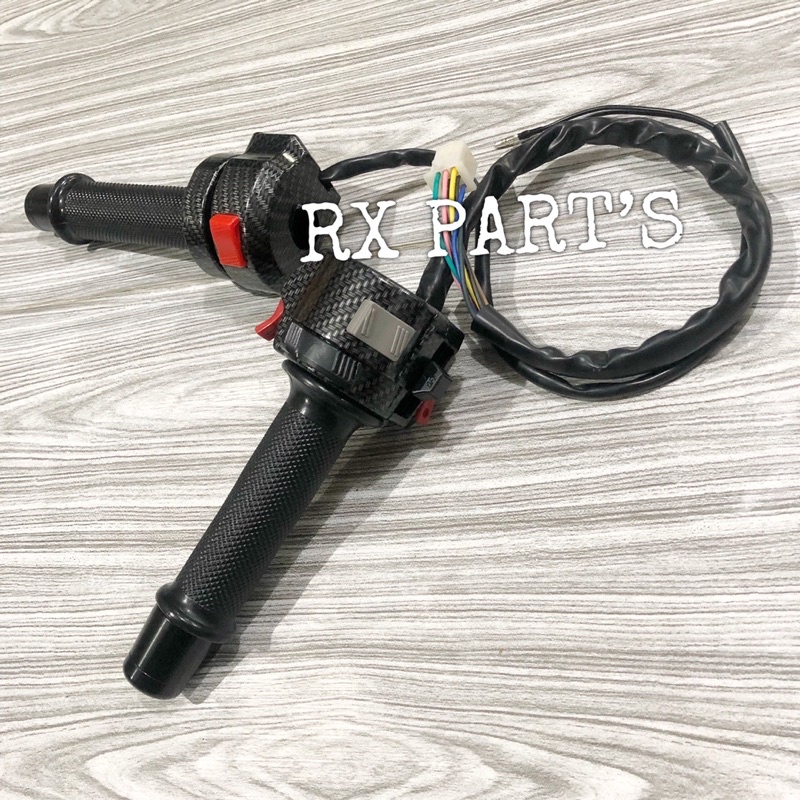 SATU SET SAKLAR KANAN KIRI CARBON / CARBON YAMAHA RX KING / RX KING NEW - VIXION OLD / LAMA - SCORPI