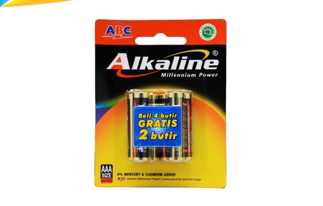 BATERAI/ BATU BATRE ALKALINE ISI 6 , 4 GRATIS 2 AA dan AAA /BATERAI BATERE ABC BIRU TIPE D R20/ BATERE ABC BIRU TIPE C TANGGUNG R14