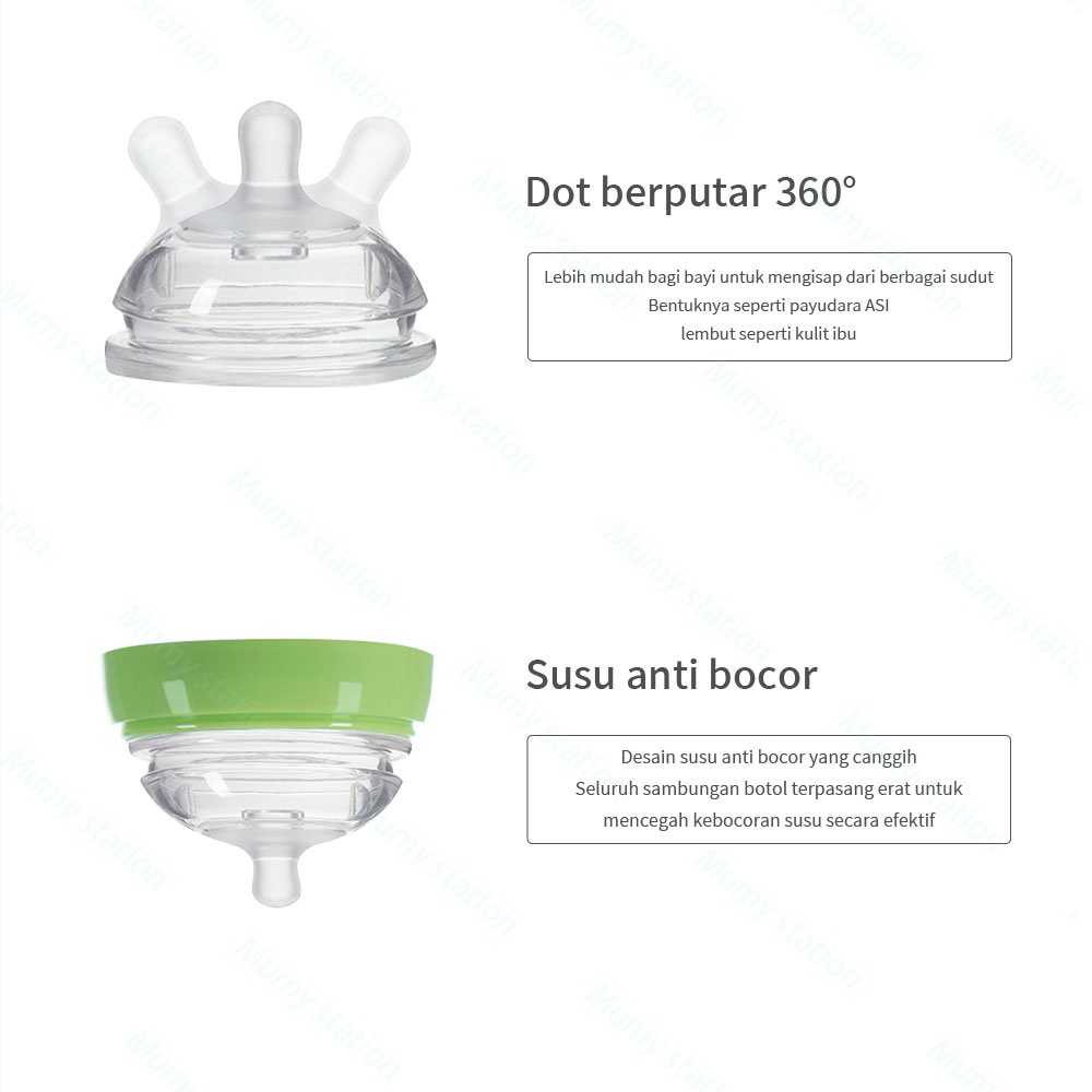 Mumystation PIKO BELLO Ganti dot botol susu leher lebar 1PCS Dengan Sedotan