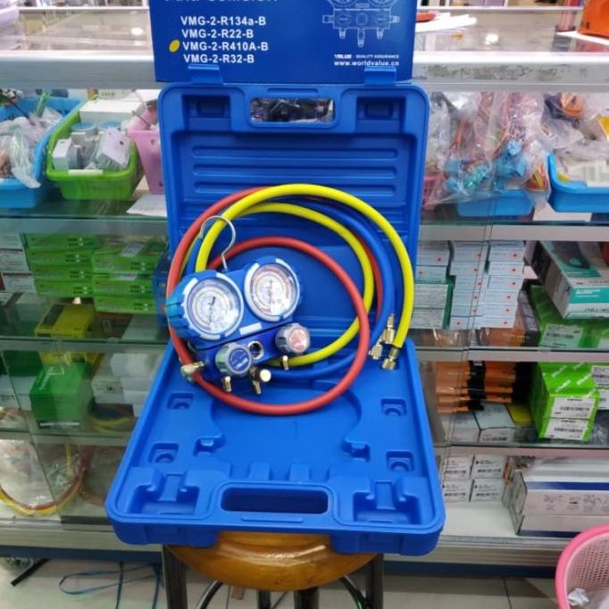 Testing Manifold ac R410 R32 Value bok box double gauge