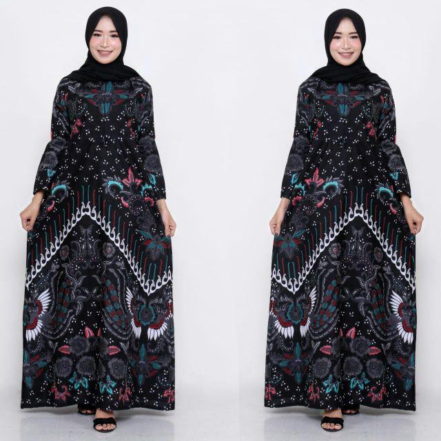 Batik COUPLE KELUARGA sania ruffle ori ndoro jowi dnt kupu putih-Gamis Standar