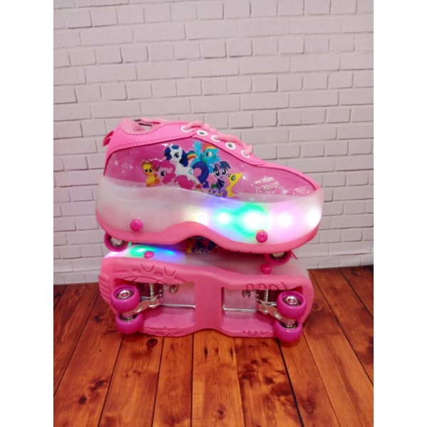 sepatu roda 4 anak perempuan kuda poni frozen lol pony impor asli murah promi diskon