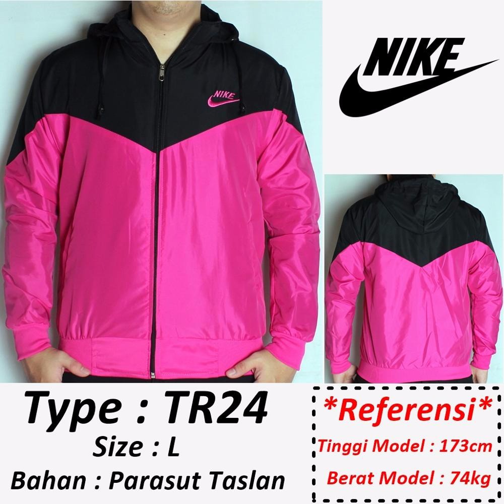 Termurah Jaket Nike Windrunner Pink parasut hoodie TR24 R61