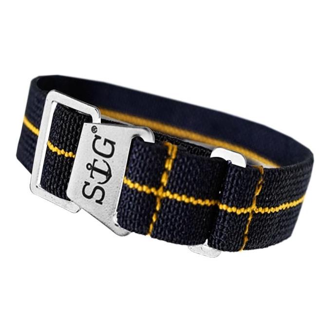 Strapguy Mn Style 20Mm Black & Gold Strap Terbaru