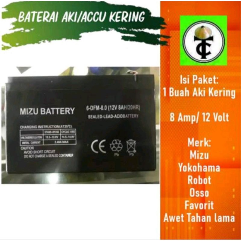 aku sprayer 12 v 8 ah | aki sprayer cba | aku kering 8ah | aki motor mainan