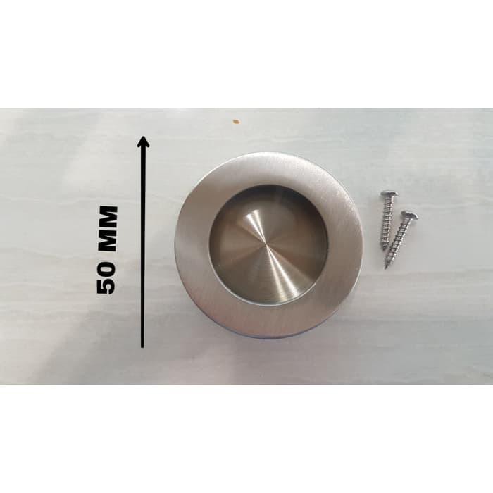 Tarikan Handle Tanam Laci Lemari Pintu Rumah Sliding Geser BULAT SS 50