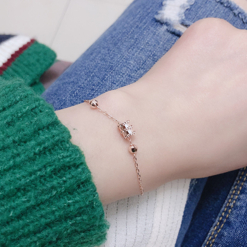 [Ready Stock]925 Silver Small Waist Bracelet Female Rose Gold Ornament