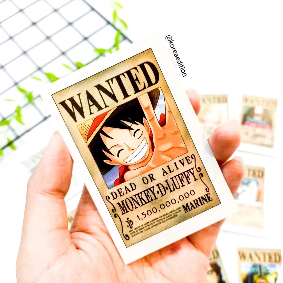 Sticker Vynil Cutting Anime One Piece WANTED Stiker Dekorasi
